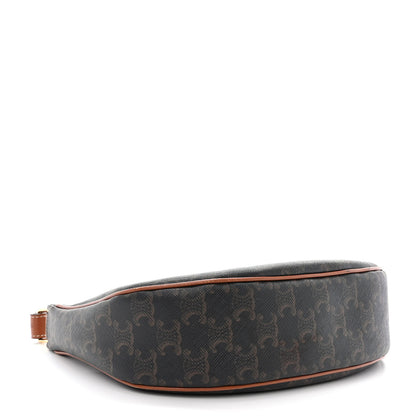 Celine Triomphe Canvas Calfskin Ava Shoulder Bag Tan 4 of 14