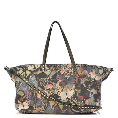 Valentino Garavani Canvas Camubutterfly Rockstud Crossbody Tote Multicolor 1 of 10