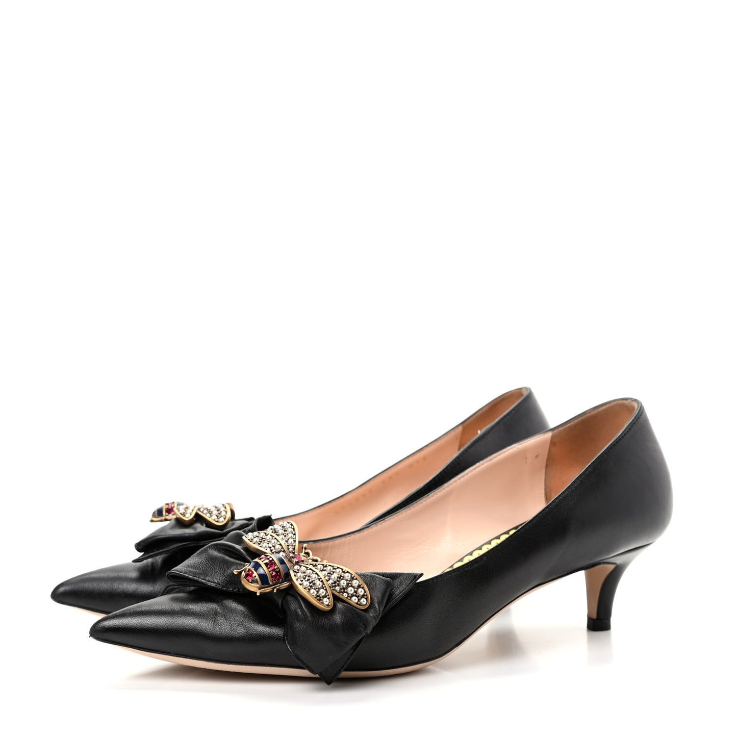 Nappa Queen Margaret Low Heel Pumps 39.5 Black