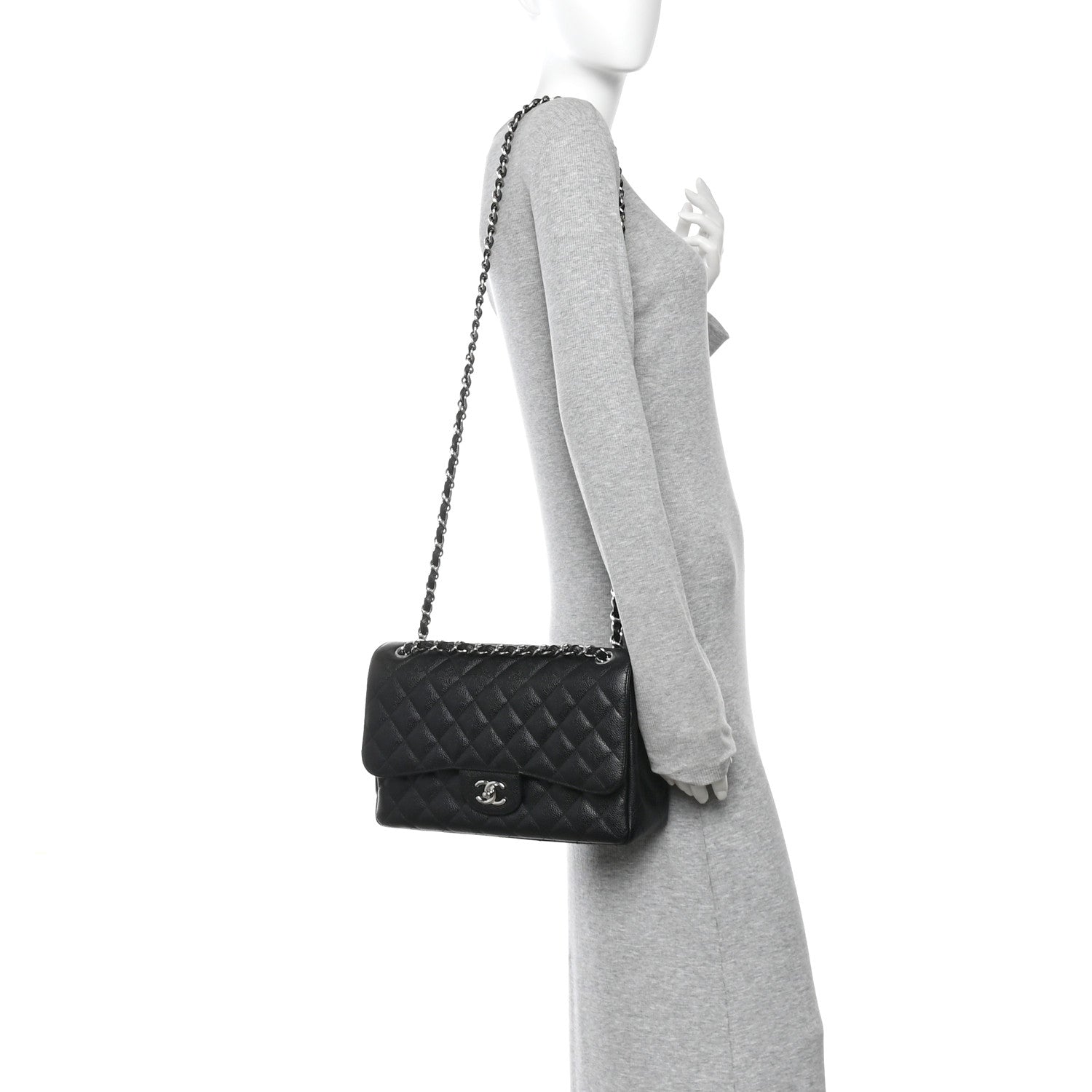 Chanel Caviar Quilted Jumbo Double Flap Black 2 of 11