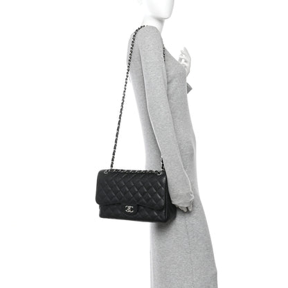 Chanel Caviar Quilted Jumbo Double Flap Black 2 of 11