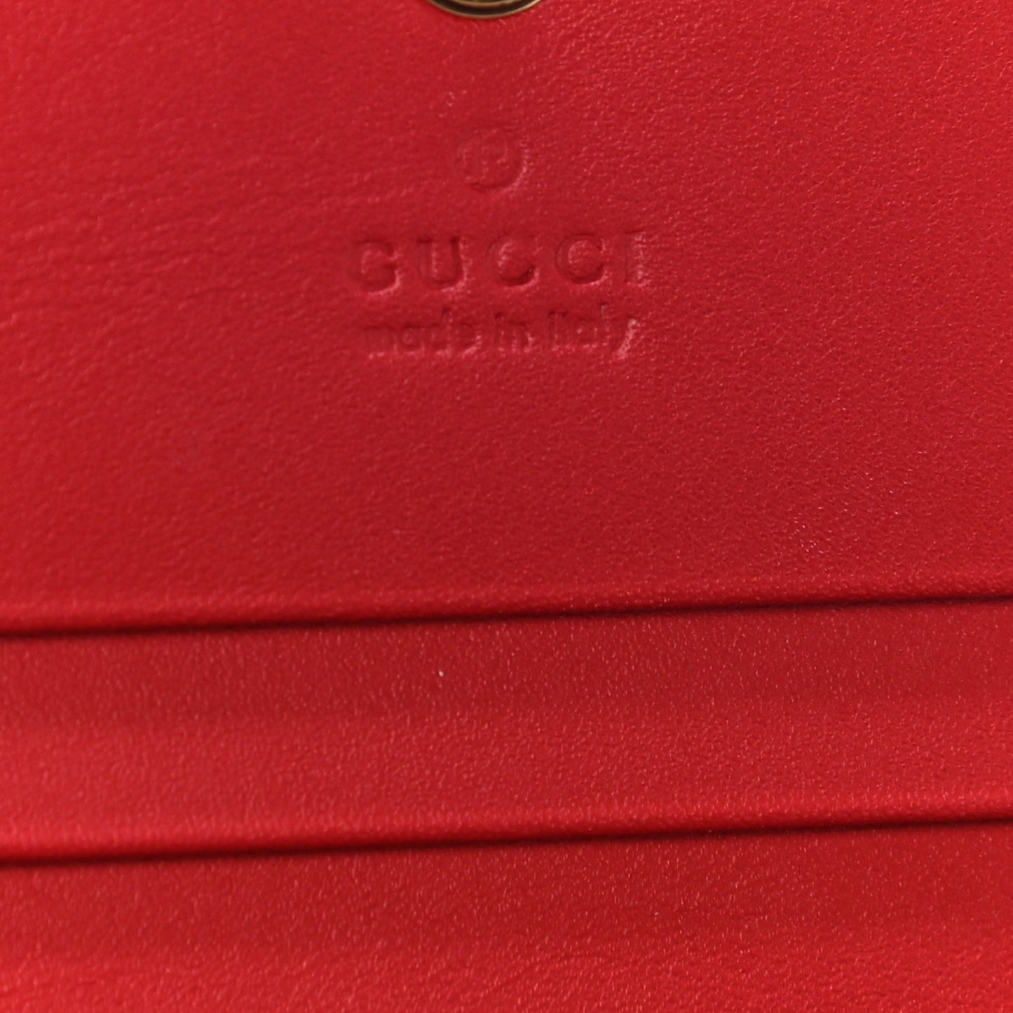 GG Supreme Monogram Cherry Embellished Card Case Wallet Hibiscus Red