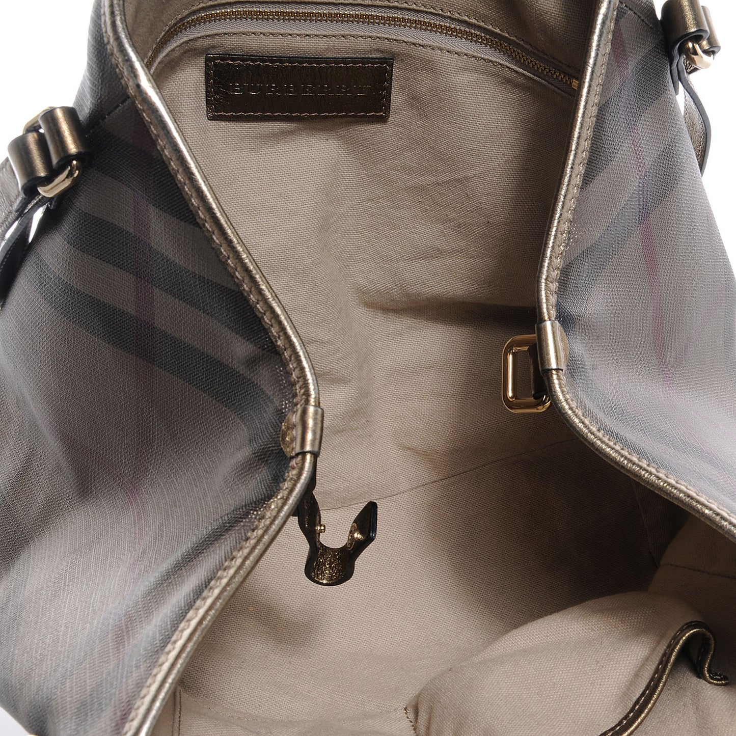 Metallic Check Small Canterbury Tote Gold