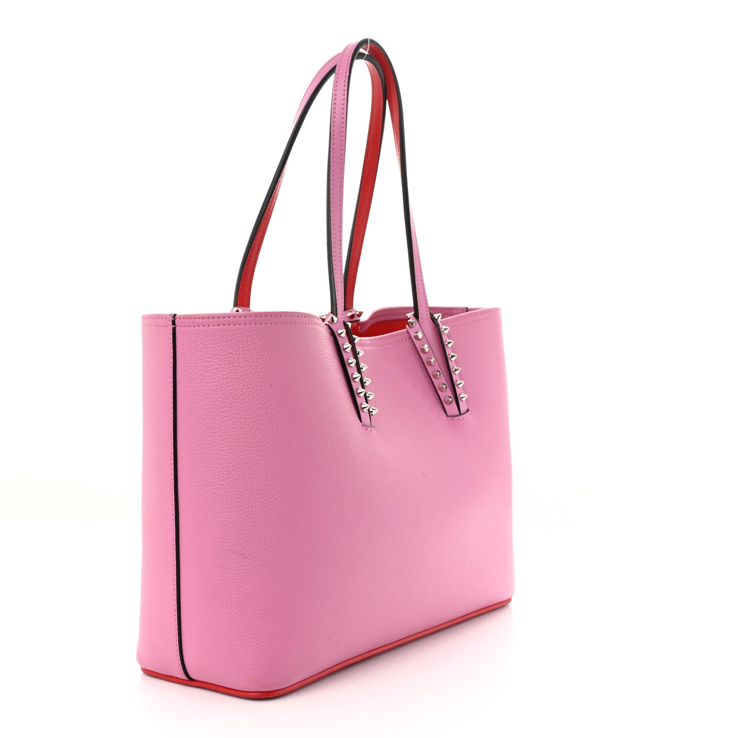 Calfskin Empire Spikes Small East West Cabata Tote Pink