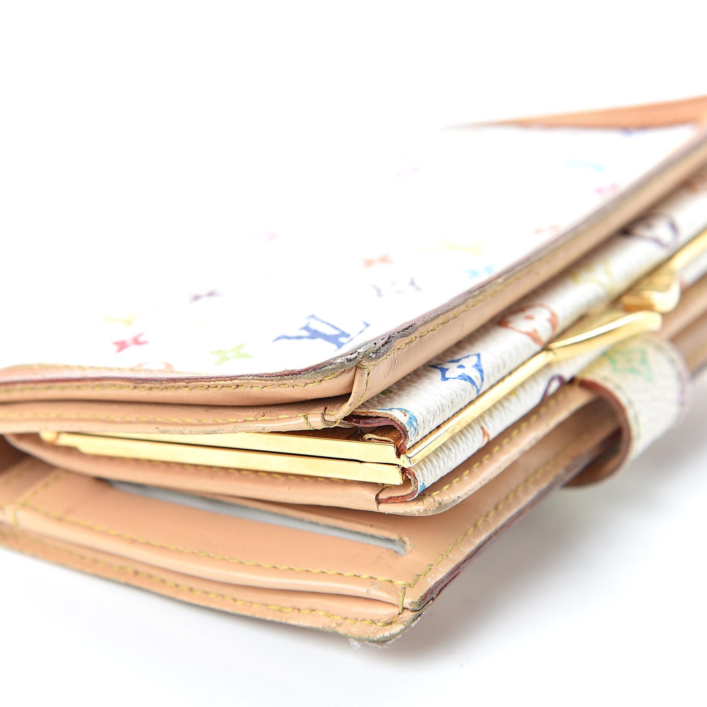 Monogram Multicolor French Purse Wallet White