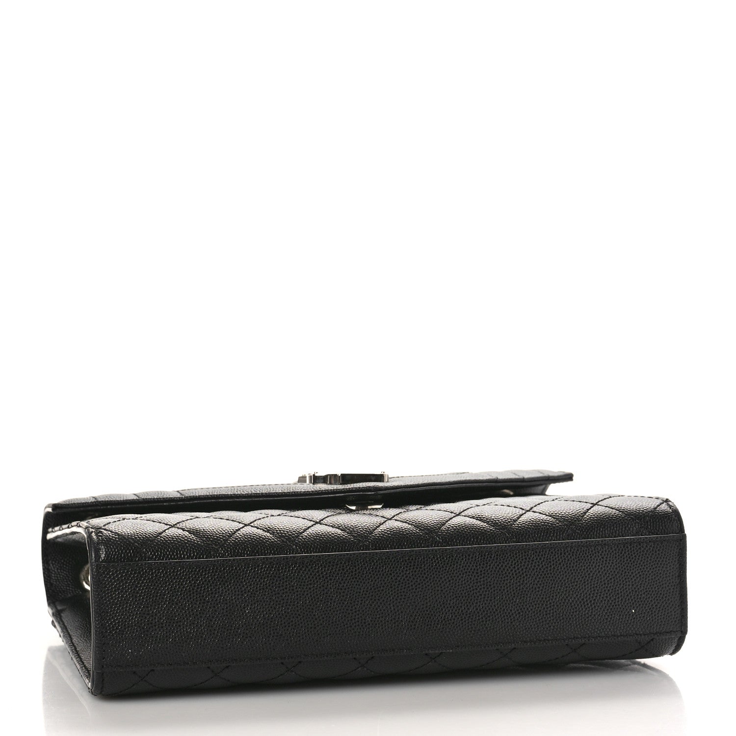 Saint Laurent Grain De Poudre Textured Mixed Matelasse Triquilt Medium Monogram Satchel Black 3 of 9