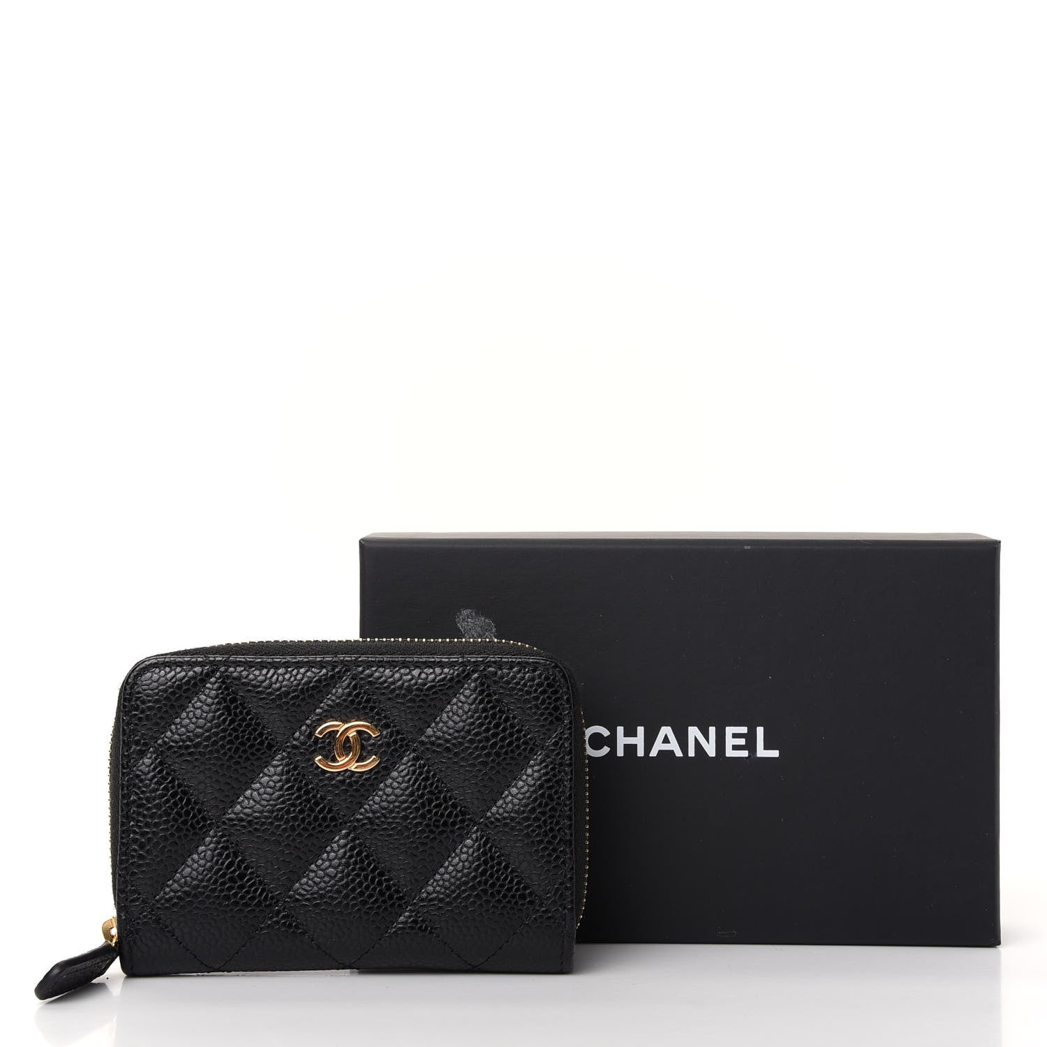 Chanel Caviar Quilted Zip Coin Purse Black 8 of 8