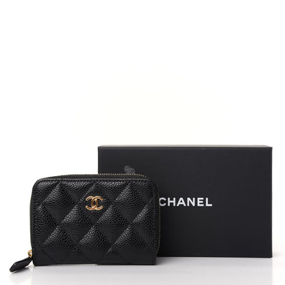 Chanel Caviar Quilted Zip Coin Purse Black 8 of 8