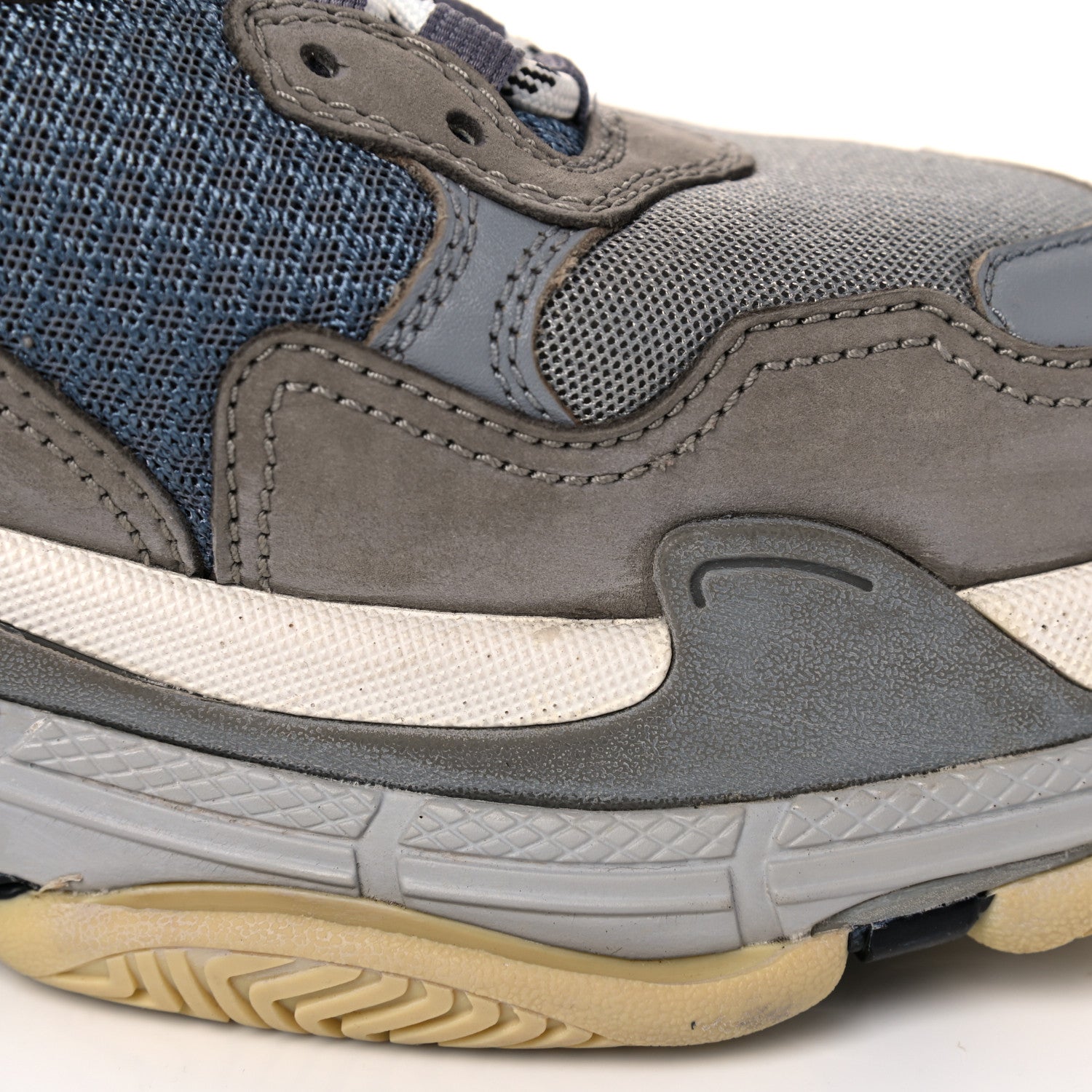 Balenciaga Fabric Mesh Mens Triple S Sneakers 41 Beige Bleu Gray 12 of 18