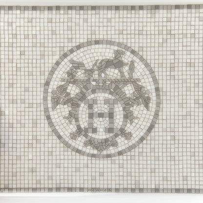 Hermes Porcelain Mosaique Au 24 Sushi Plate Platine 4 of 6