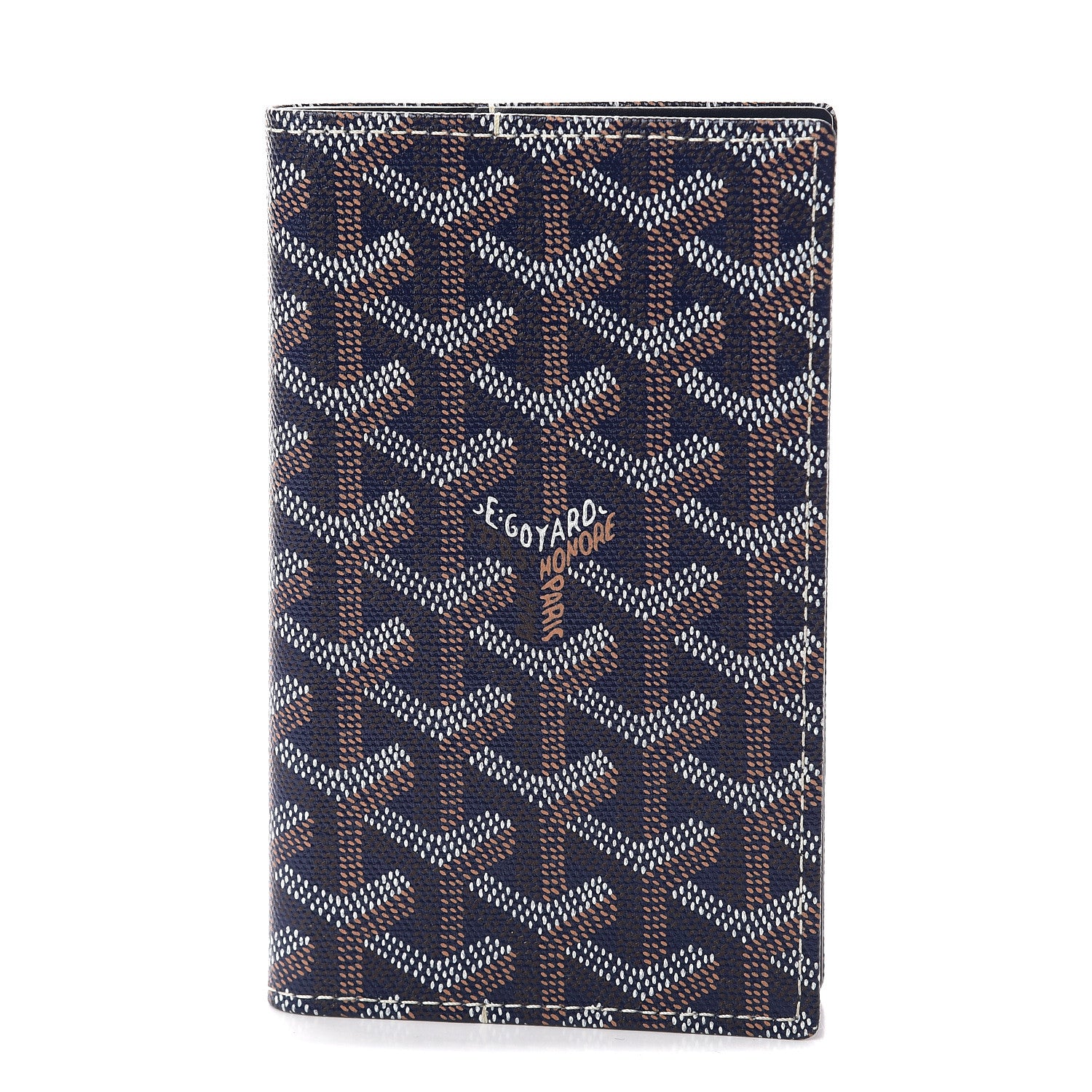 Goyard Goyardine Passport Holder Navy 1 of 5