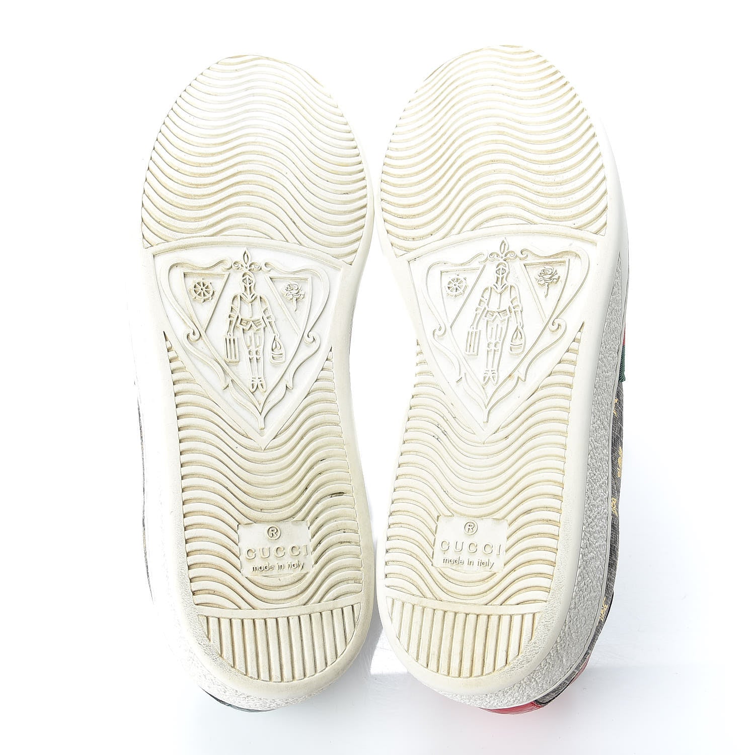Gucci GG Supreme Monogram Bees Ayers Web Womens Ace Sneakers 38.5 Beige Oro Green Red 7 of 14