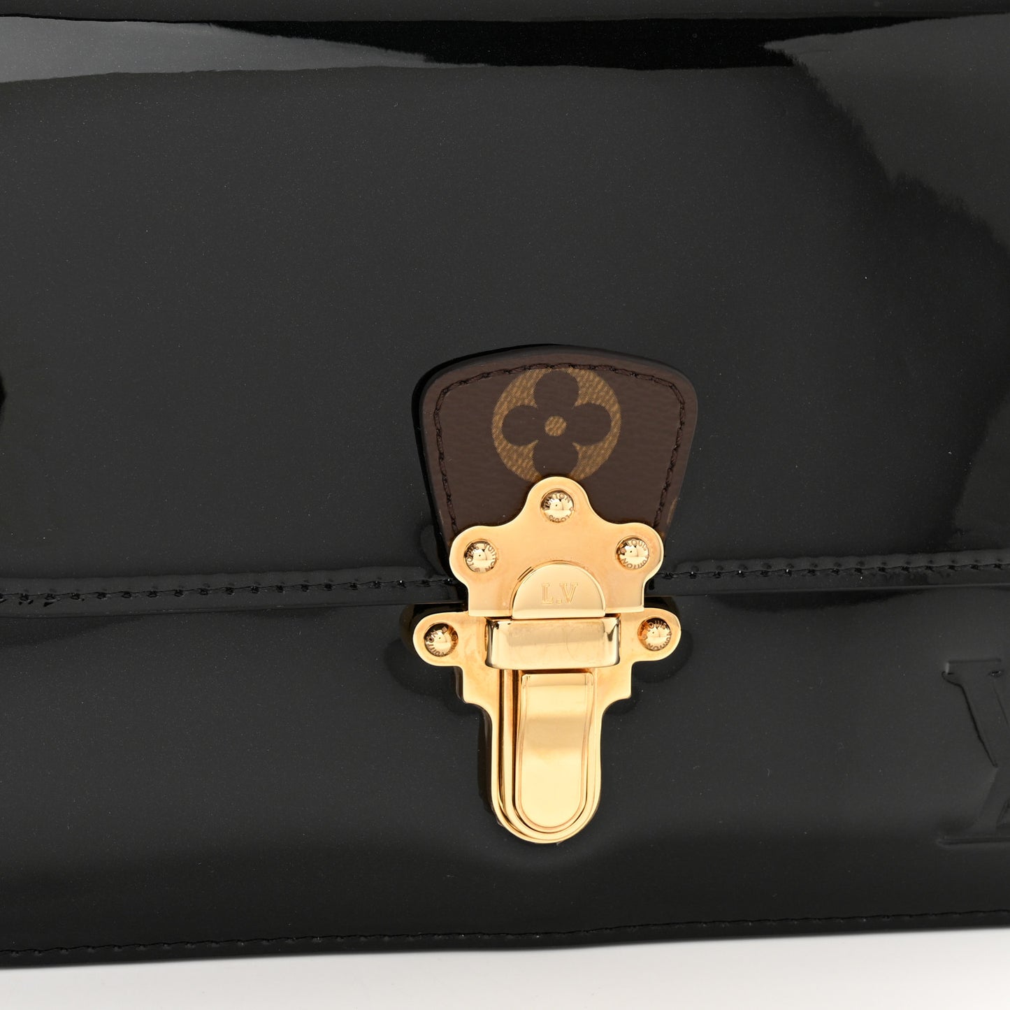 Patent Calfskin Monogram Cherrywood BB Black
