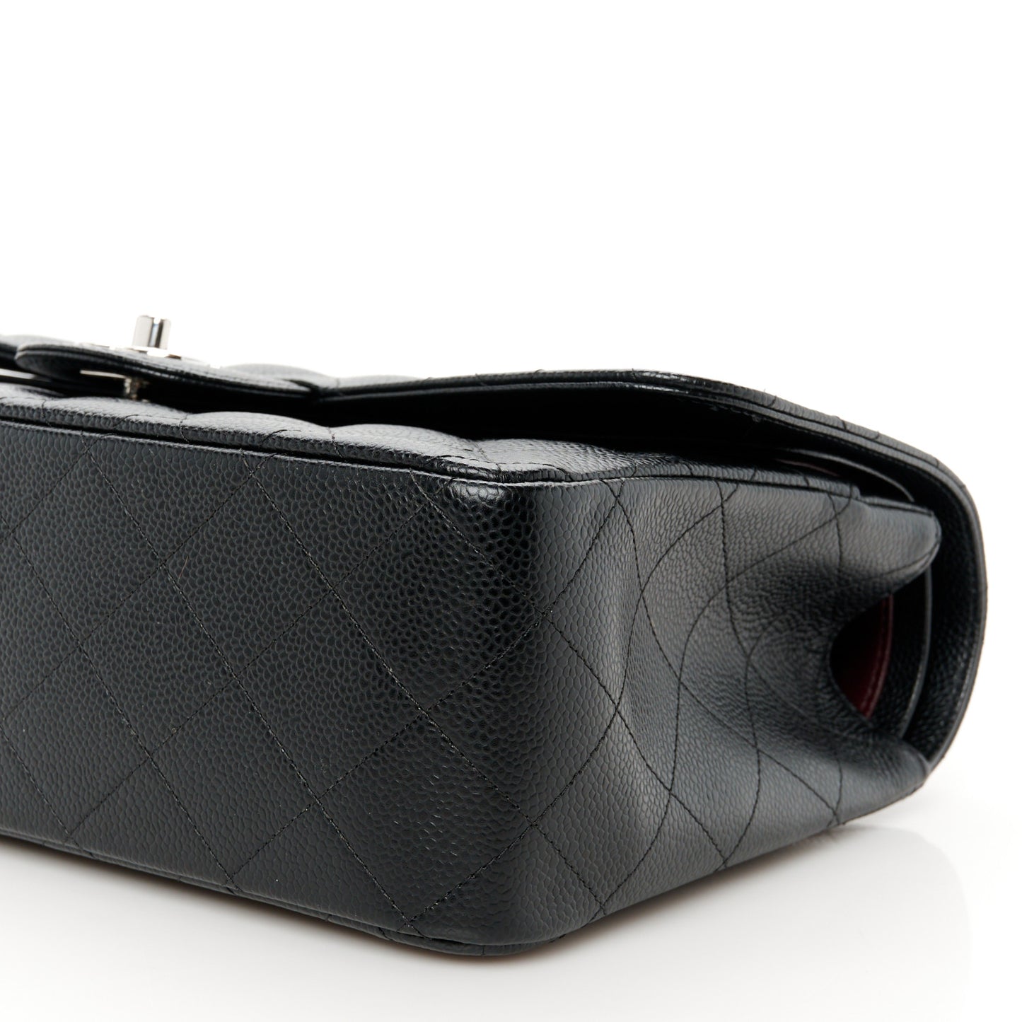 Caviar Quilted Jumbo Double Flap Black
