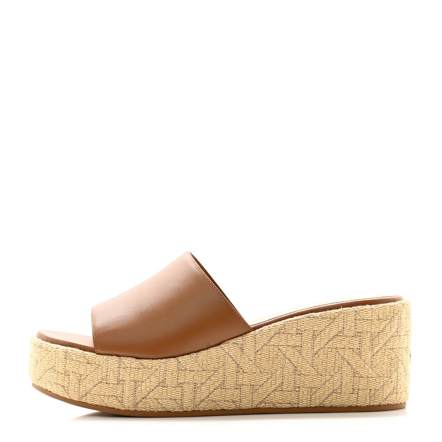 Calfskin Graphic Cannage Attitude Dior Wedge Slide 37.5 Camel