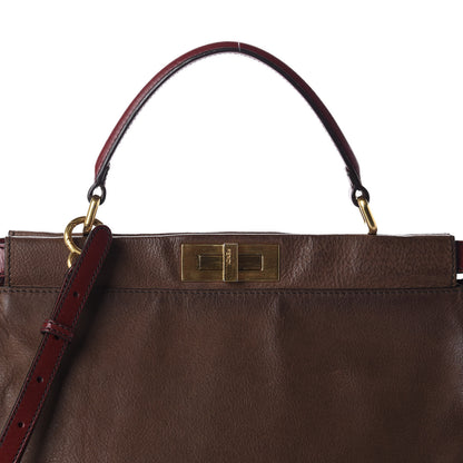 Fendi Buffalo Vitello Large Peekaboo Iconic Satchel Moro Granada 12 of 12