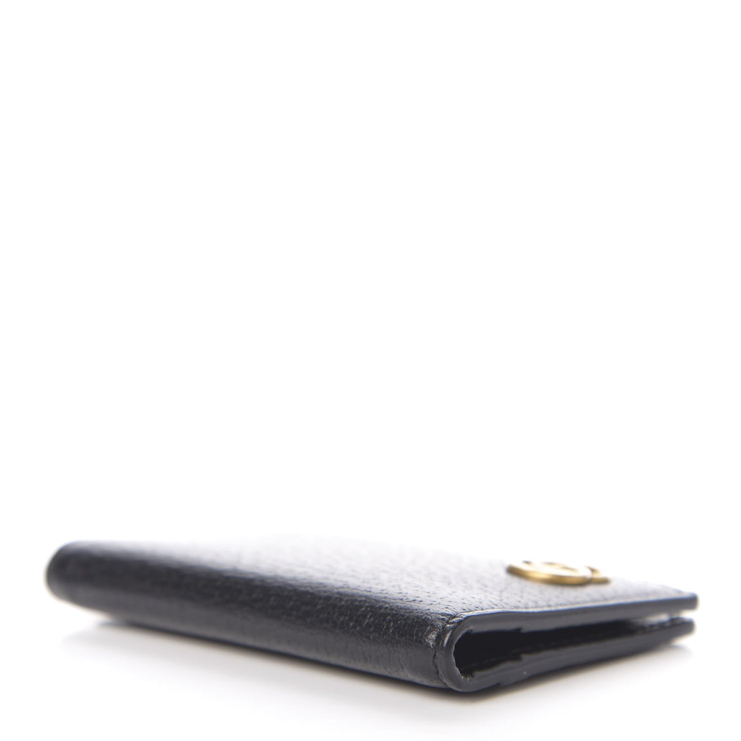 Gucci Calfskin Boar Effect GG Marmont Card Case Black 3 of 7