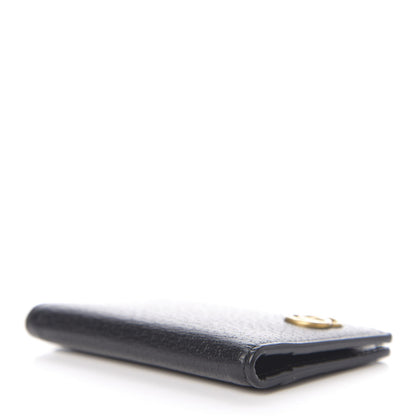 Gucci Calfskin Boar Effect GG Marmont Card Case Black 3 of 7