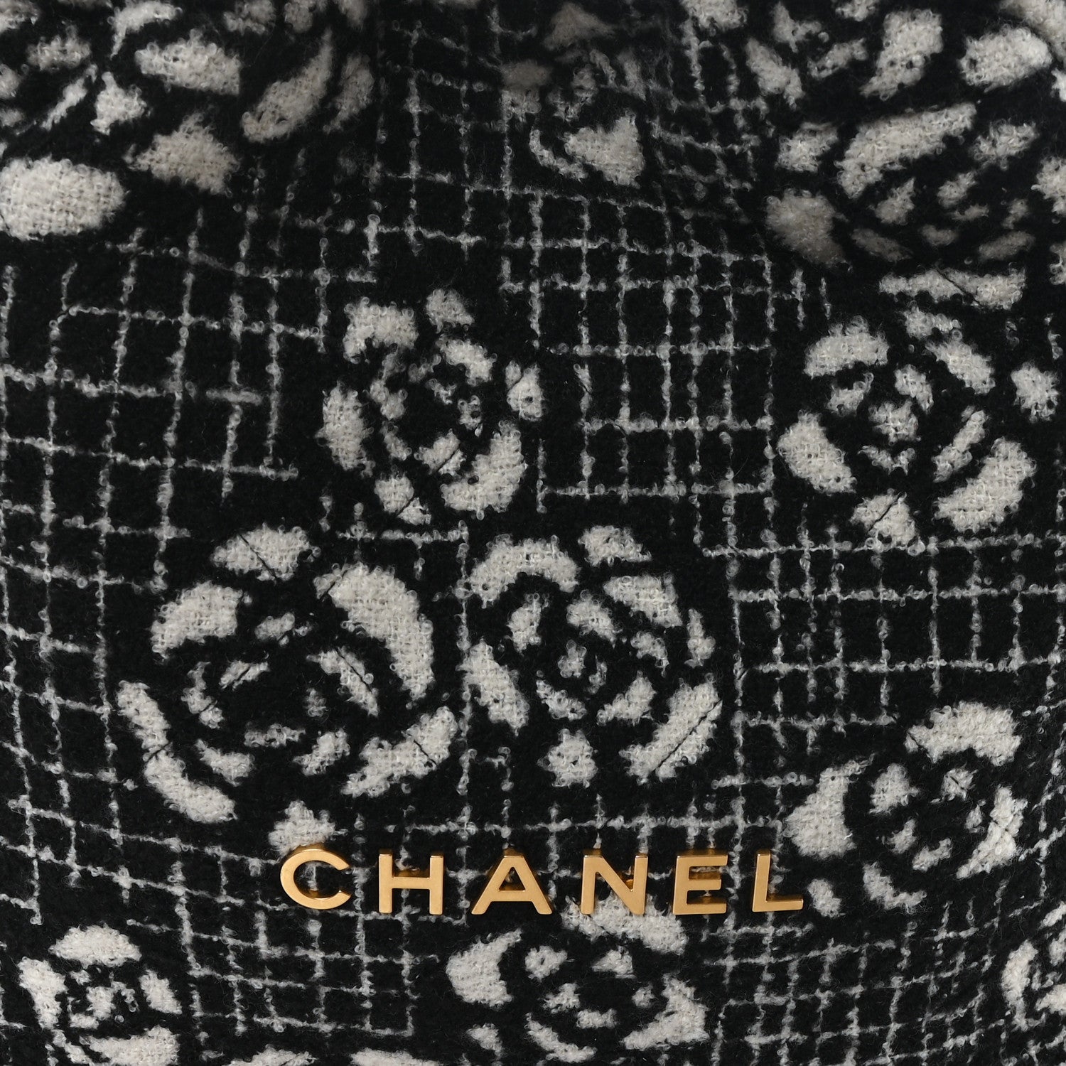 Chanel Cashmere Quilted Camellia Chanel 22 Black White 9 of 12