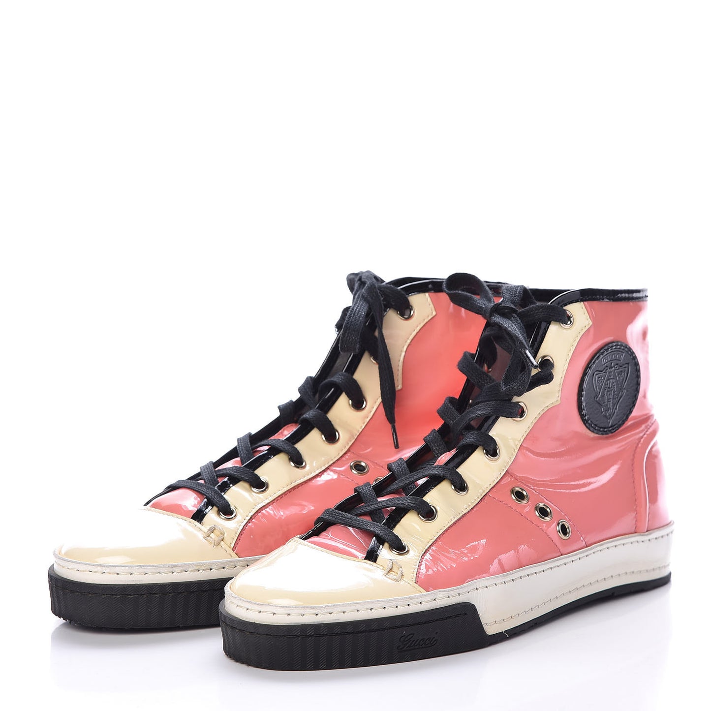 Patent Lambskin High Top Sneakers 37.5 Pink