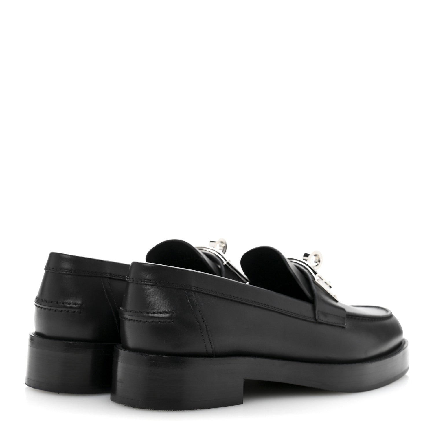 Hermes Calfskin Womens Hot Loafer 38 Black 5 of 12