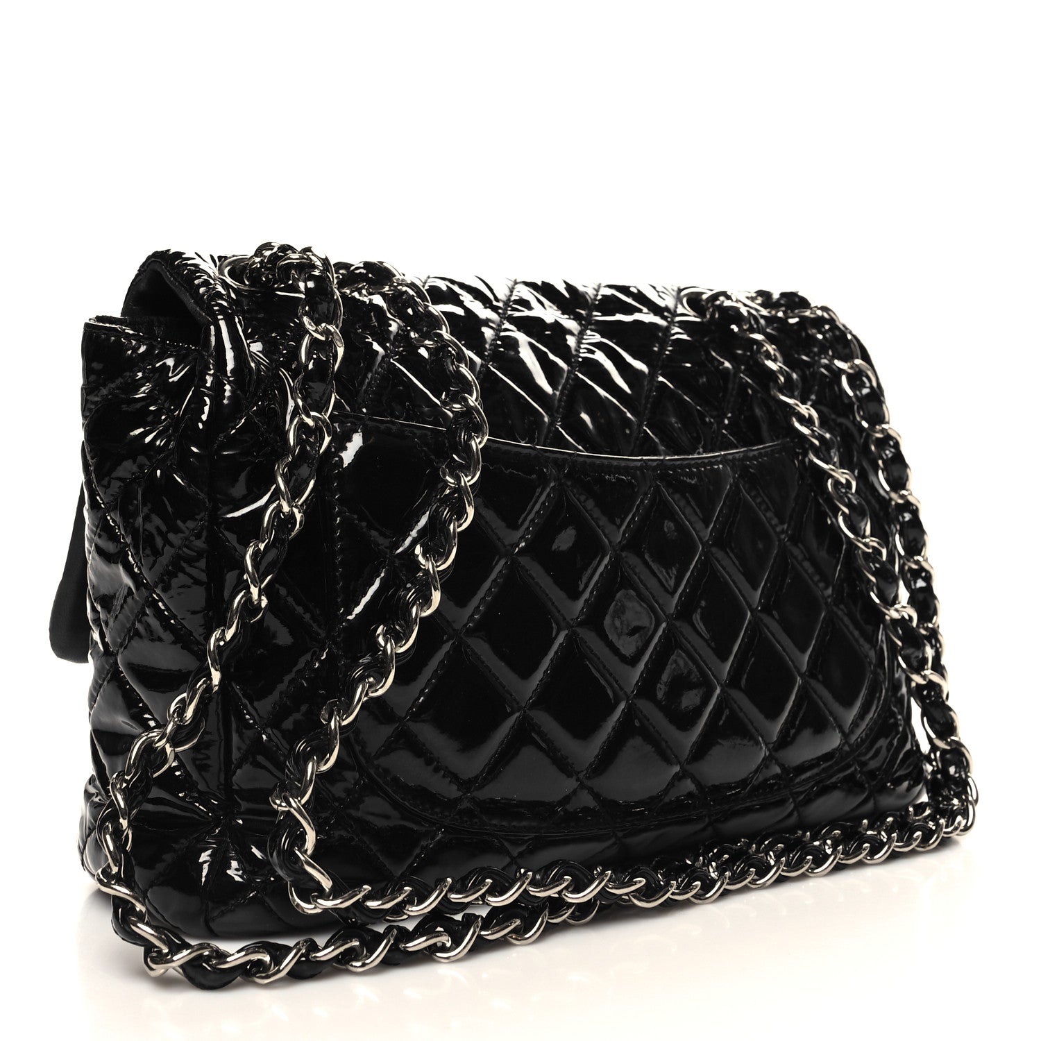 Chanel Patent Quilted Jumbo Single Flap Black 3 of 11