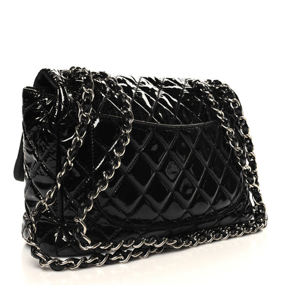 Chanel Patent Quilted Jumbo Single Flap Black 3 of 11