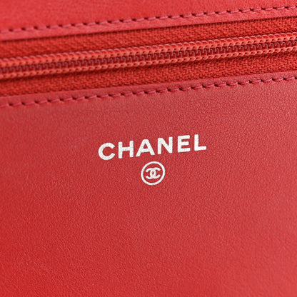 Chanel Caviar Quilted Boy Wallet On Chain WOC Red Red 6 of 12