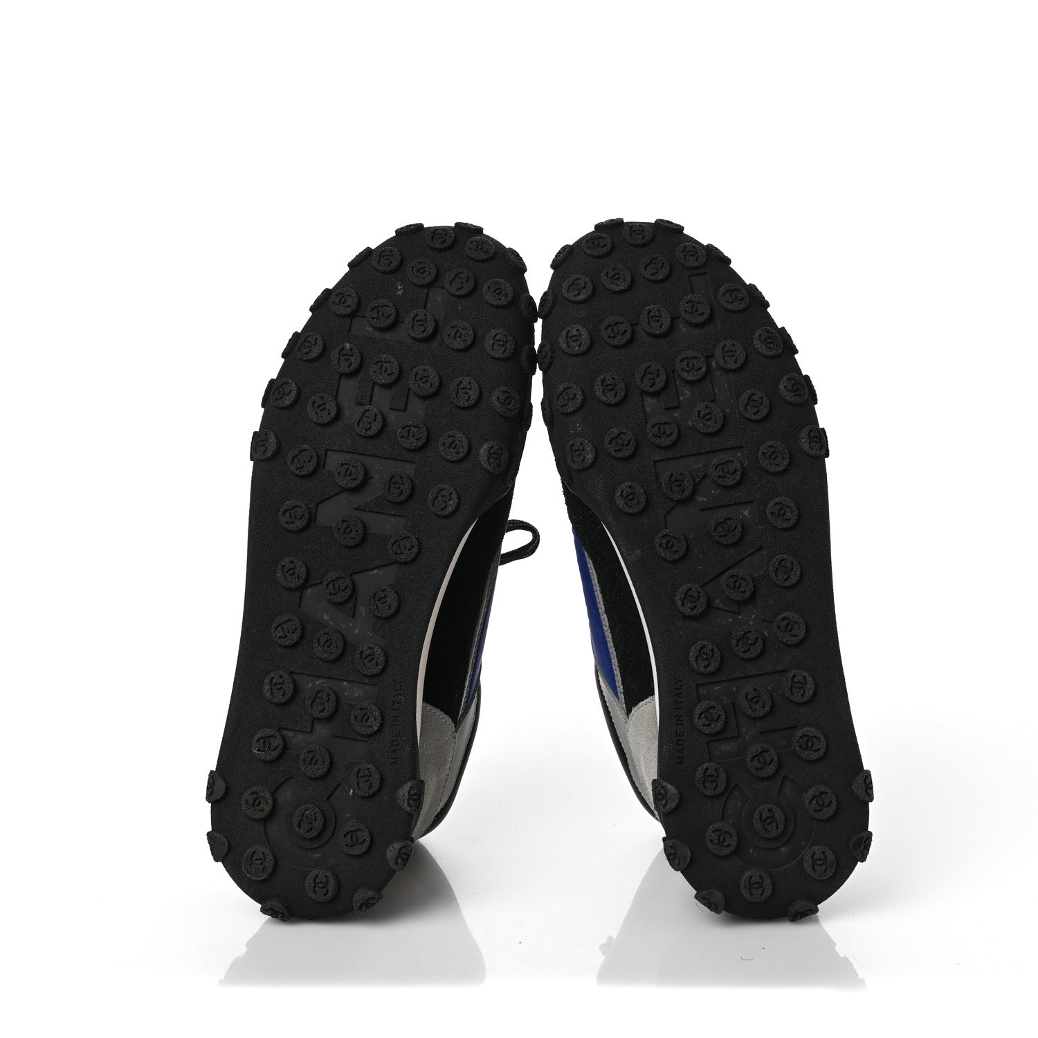 Chanel Nylon Calfskin CC Sneakers 39 Blue Black Grey 5 of 7