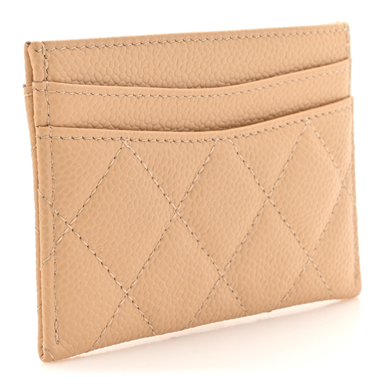 Chanel Caviar Quilted Card Holder Beige 3 of 9