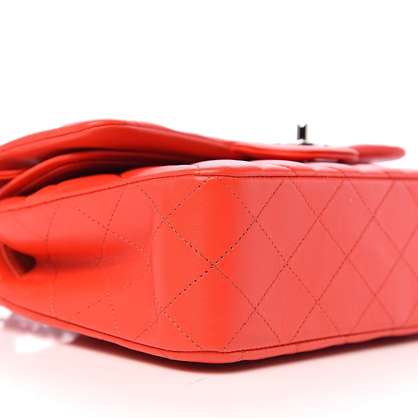 Lambskin Quilted Small Double Flap Red