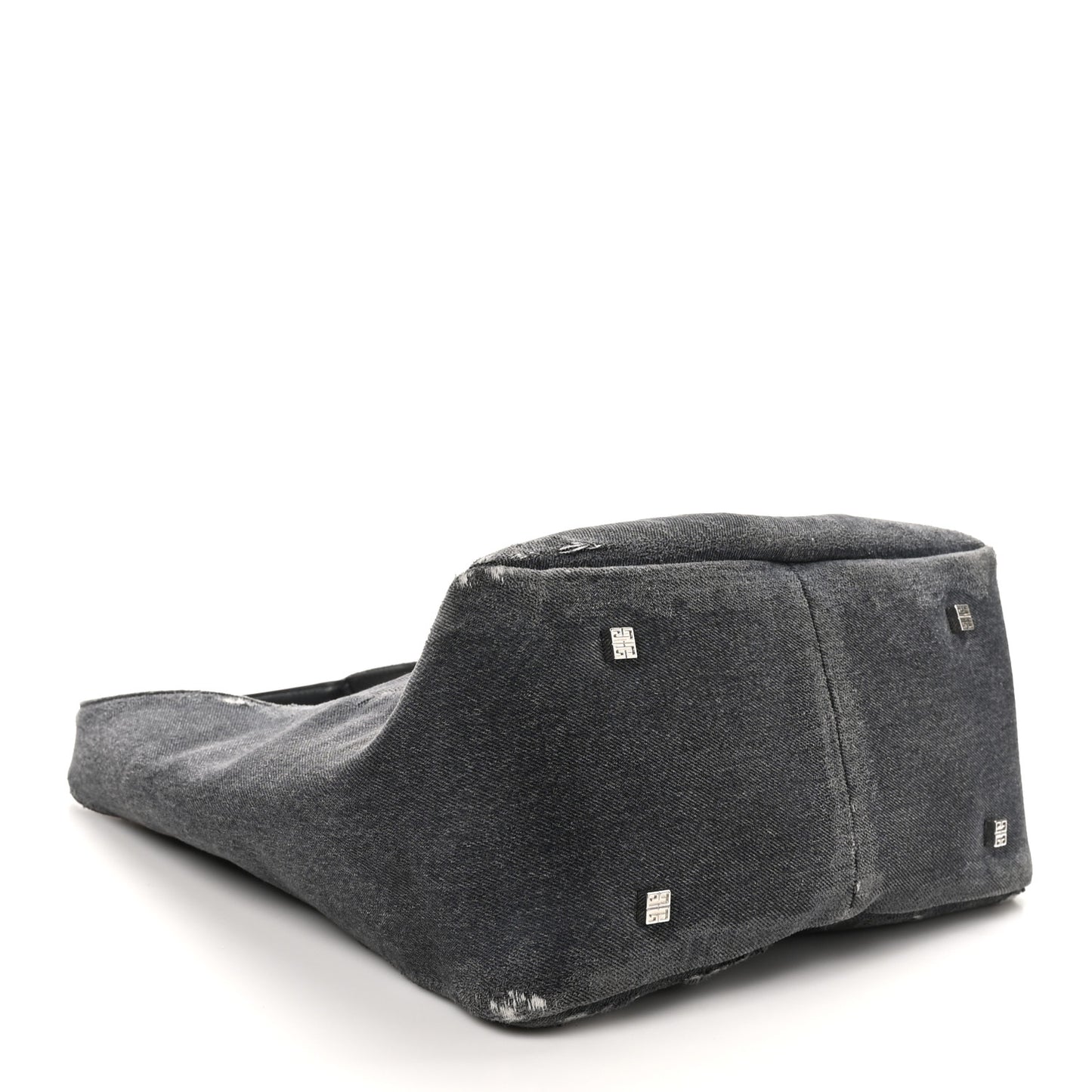 Washed Denim Calfskin Crocodile Embossed Medium G-Lock Hobo Black