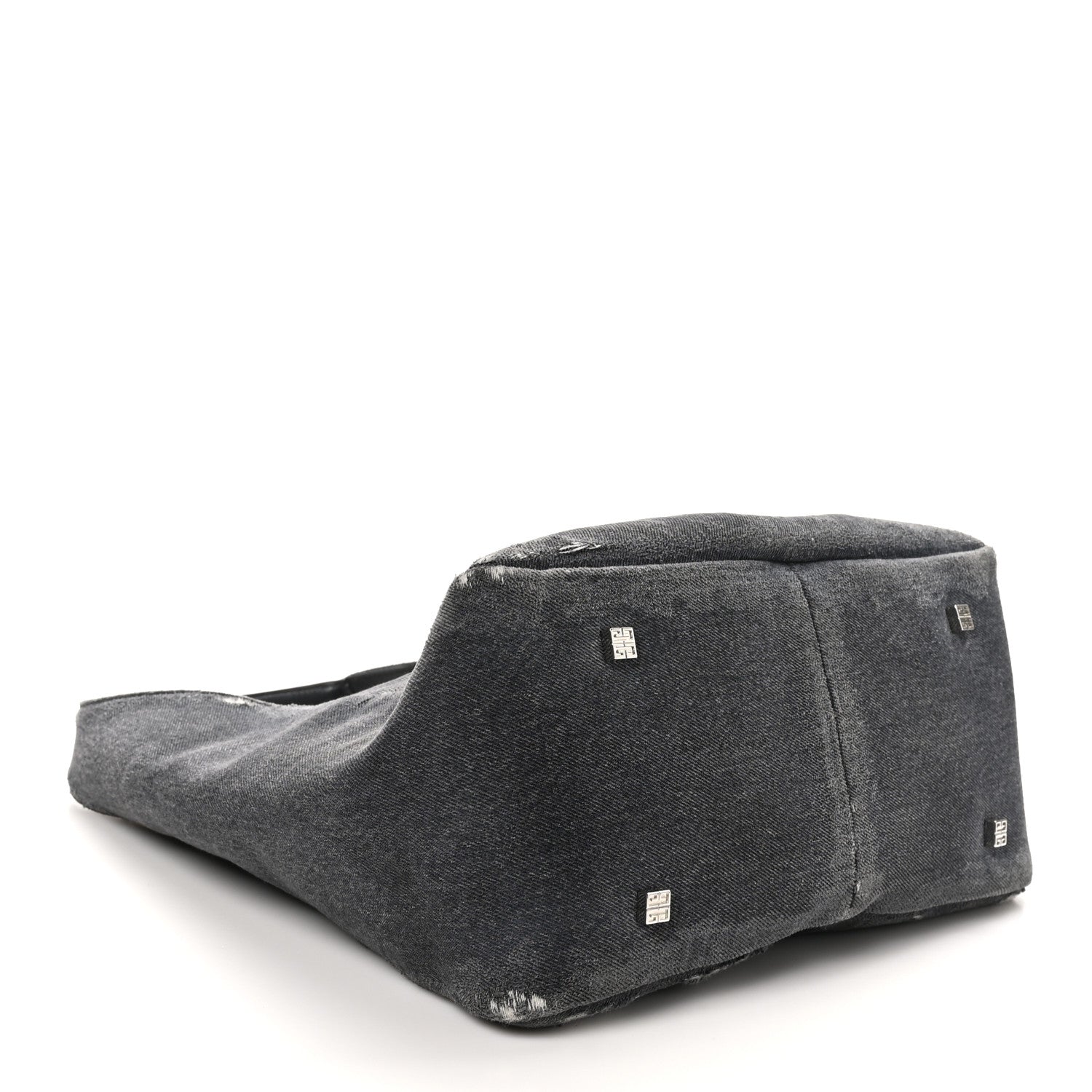 Givenchy Washed Denim Calfskin Crocodile Embossed Medium G-Lock Hobo Black 4 of 10