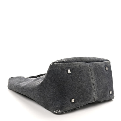 Givenchy Washed Denim Calfskin Crocodile Embossed Medium G-Lock Hobo Black 4 of 10
