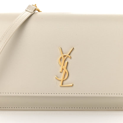 Saint Laurent Smooth Calfskin Monogram Phone Holder Crossbody Crema Soft 8 of 14
