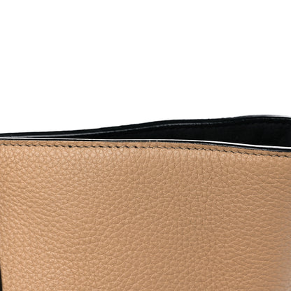 Salvatore Ferragamo Calfskin Tri-Color Studio Tote Dune Bone Black 19 of 20