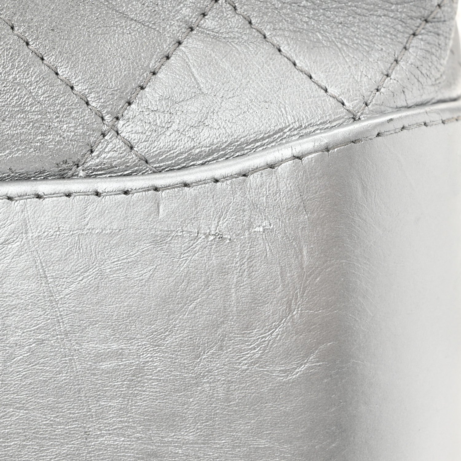 Chanel Metallic Aged Calfskin Quilted Medium Gabrielle Silver 11 of 11