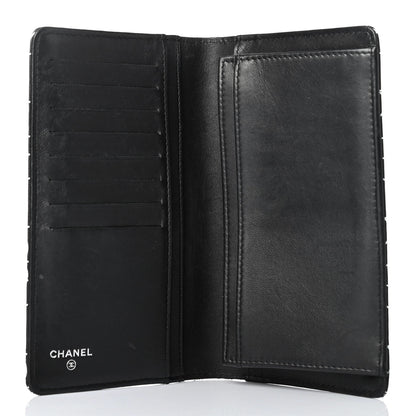 Chanel Lambskin Camellia Embossed Yen Wallet Black 4 of 4