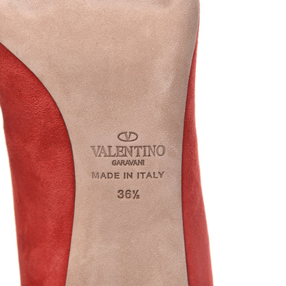 Valentino Garavani Suede Rockstud Gladiator Lace Up Pumps 36.5 Rosso Valentino 6 of 9
