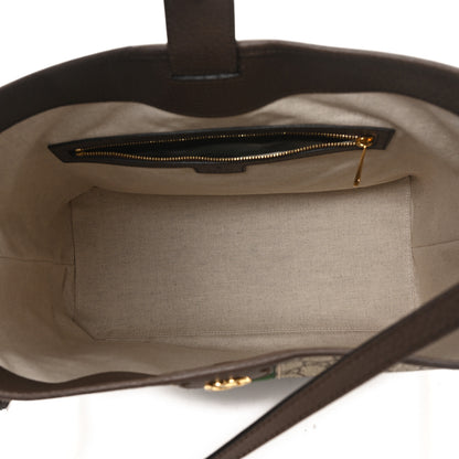 Gucci GG Supreme Monogram Textured Dollar Calfskin Web Large Ophidia Bucket Shoulder Bag Beige Ebony New Acero 5 of 10