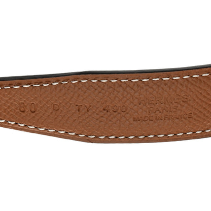 Hermes Swift Epsom 24mm Belt Strap 80 32 Black Gold 3 of 8