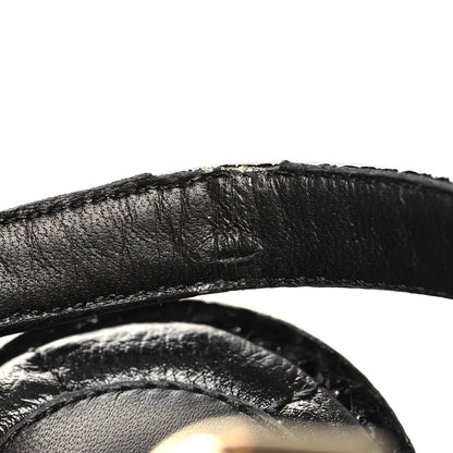 Chanel Chevre Craquelee Camellia Sandals 37.5 Black 7 of 7