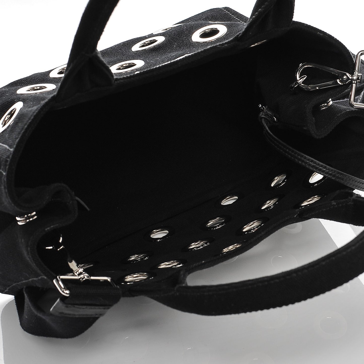 Canvas Canapa Grommet Small Tote Nero Black