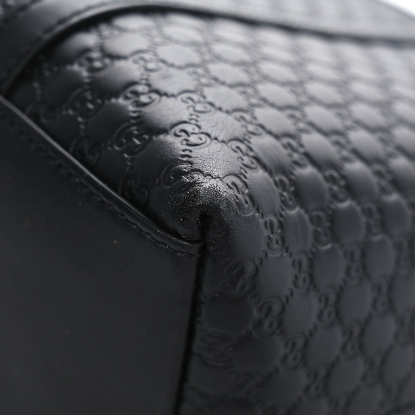 Soft Microguccissima Small Zippered Satchel Black