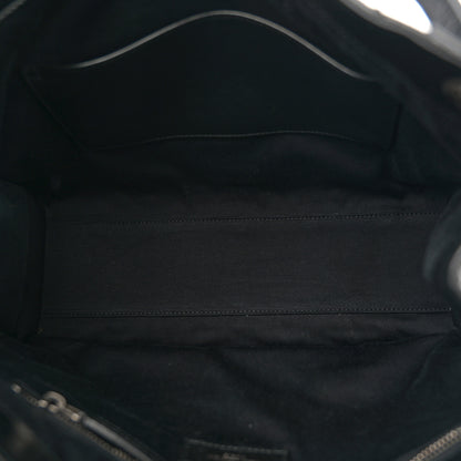 Saint Laurent Crinkled Calfskin Matelasse Monogram Medium Niki Shopper Tote Black 5 of 10