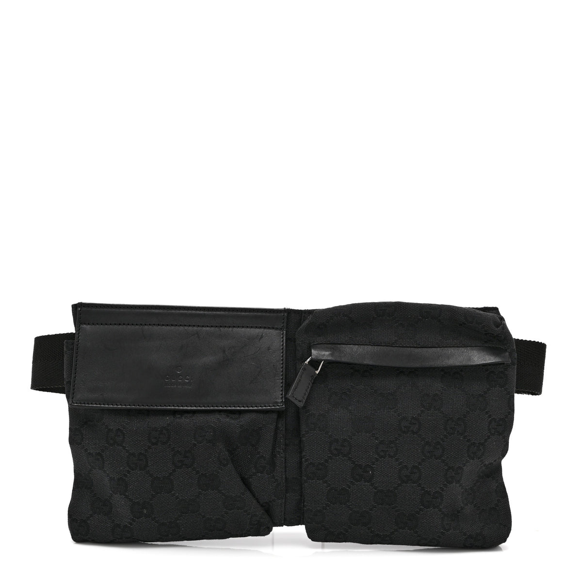 Gucci GG Monogram Double Pocket Belt Bag Black 1 of 10