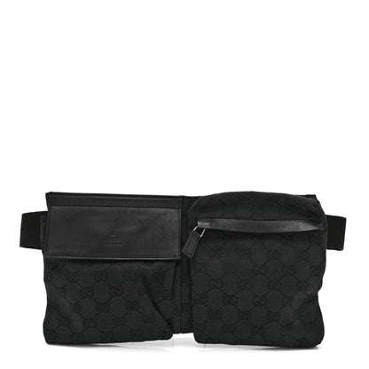 Gucci GG Monogram Double Pocket Belt Bag Black 1 of 10
