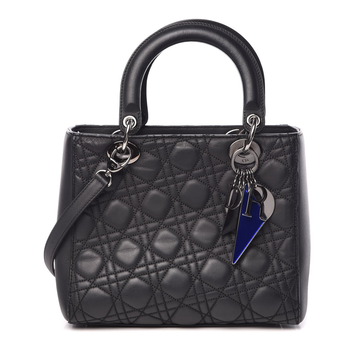 Calfskin Cannage Medium Anselm Reyle Lady Dior Black