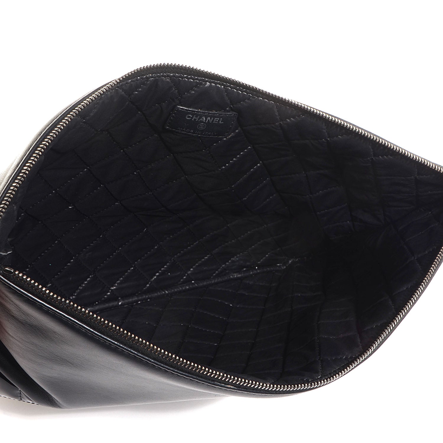 Chanel Patent Quilted Lambskin Large Cosmetic Case Black 5 of 7