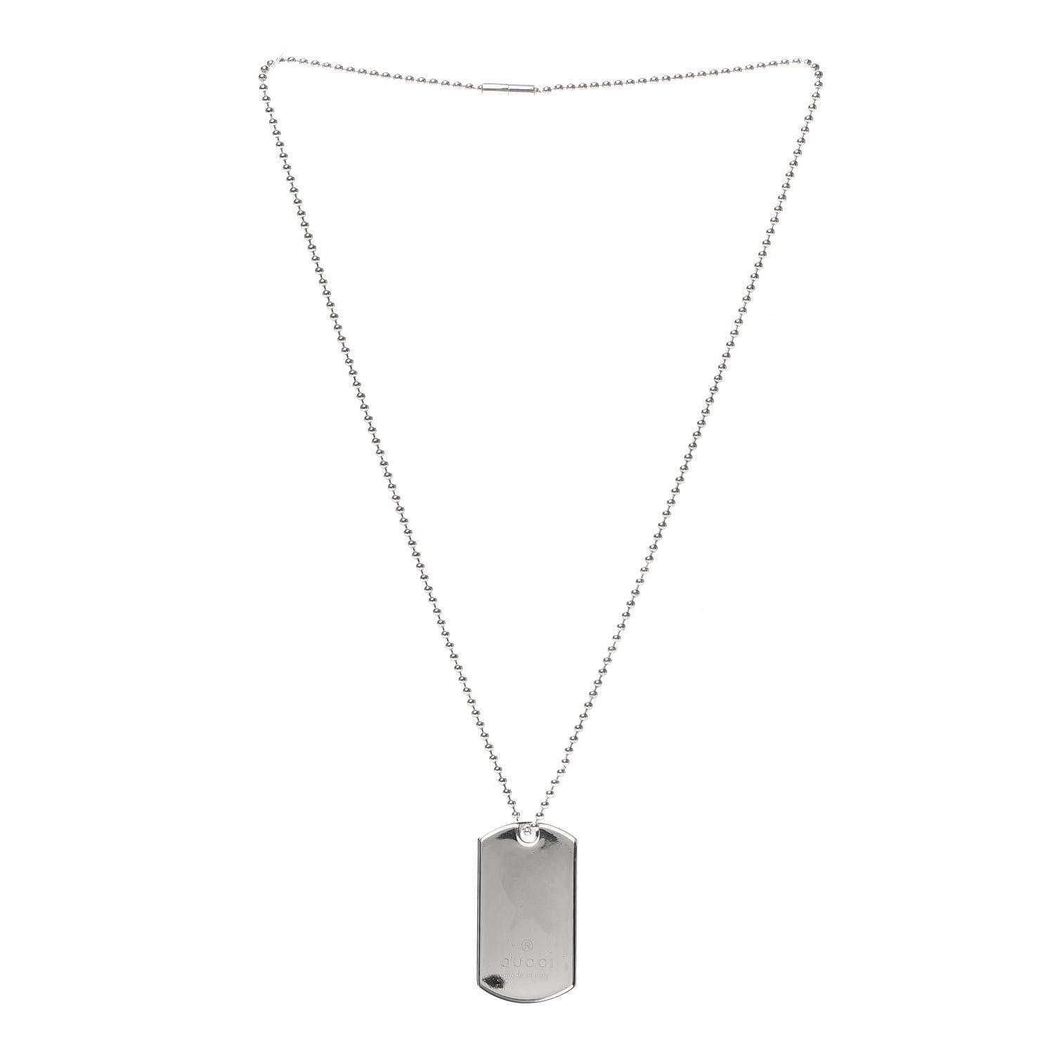 Gucci Sterling Silver Dog Tag Necklace 3 of 8
